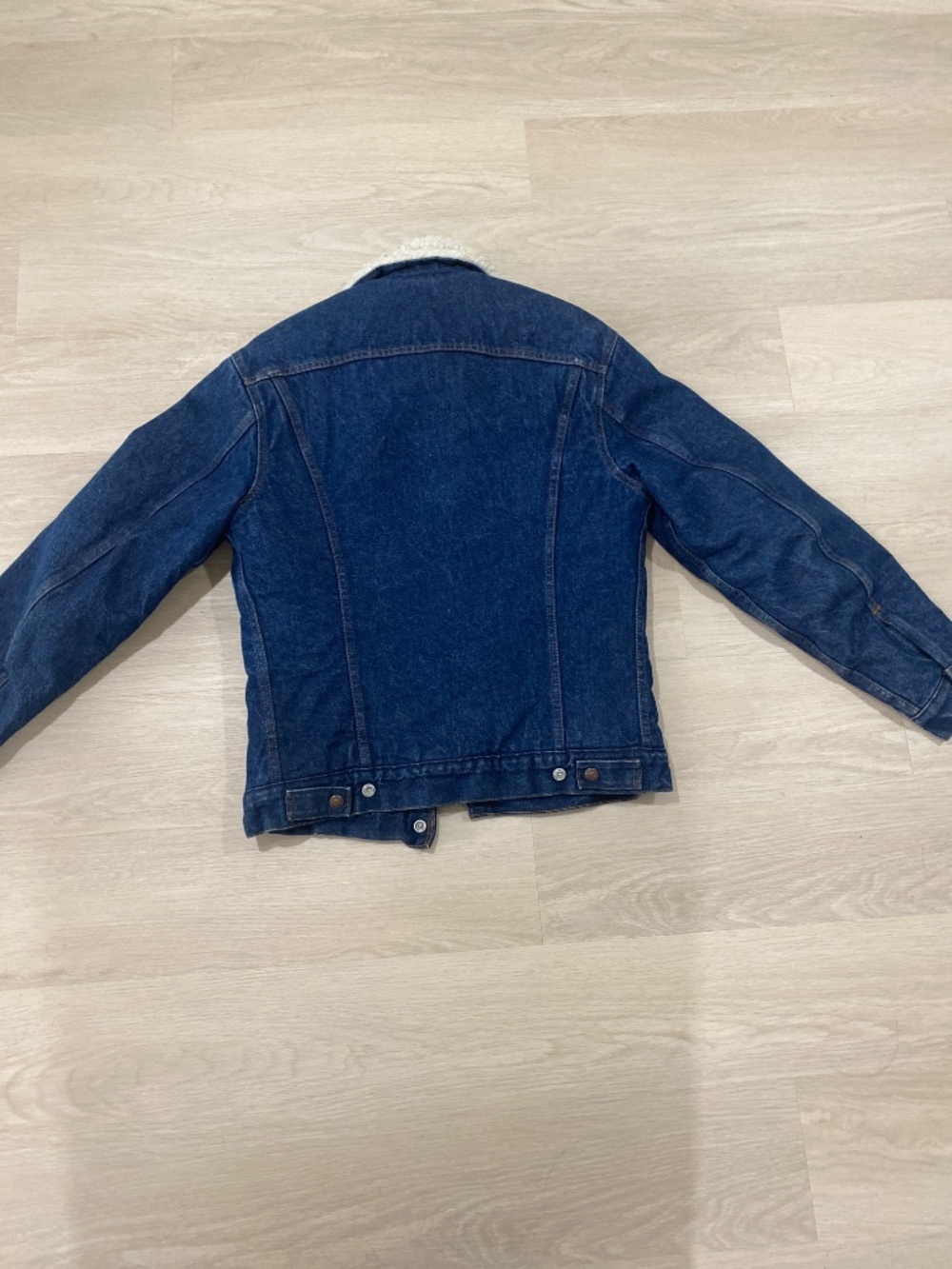 Vintage Levi's Sherpa Denim Trucker Jacket Size 36 Small Blue Fleece Lined - Picture 4 of 6